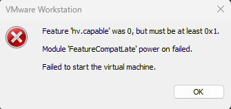 修复 Windows 系统上的 VMware “hv.capable was 0” 和 VT-x 支持错误